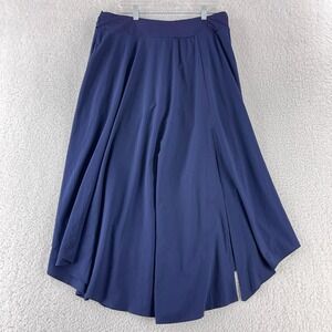 Halara Maxi Skirt Womens Size XL Navy Blue Breezeful Pull On Tie Waist Stretch